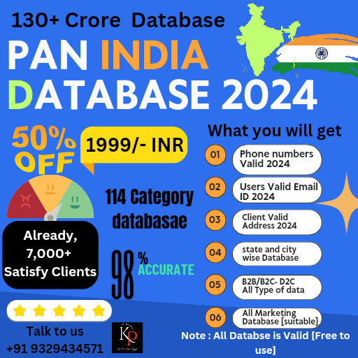 Pan India Database : Lifetime Access 2024